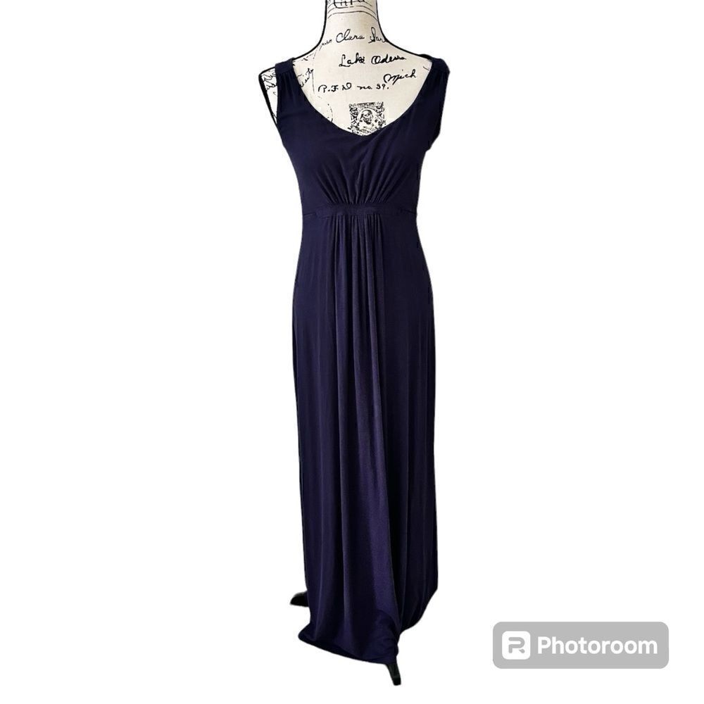 Boden Empire Waist Jersey Maxi Dress Navy Sleeveless Size 8L Read Description!